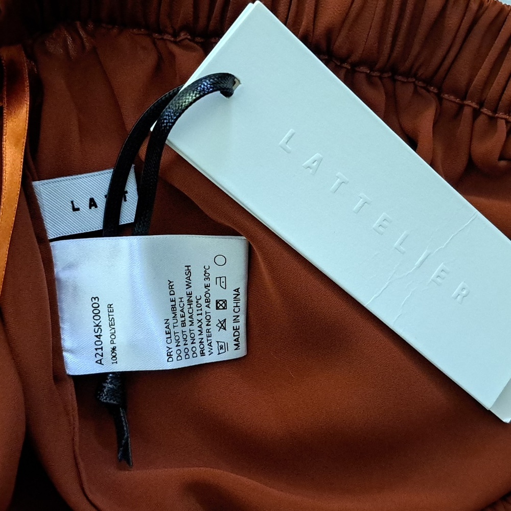 NWT Pleated Flare Skirt (Burnt Brick) - Lattelier - Picture 8 of 11